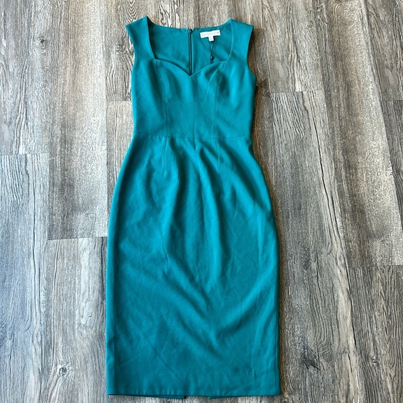 Dress the Population Dress Blue Midi Elle Dress Size Small Sleeveless Sheath - Picture 4 of 14